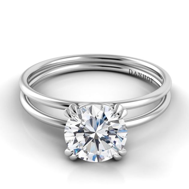 Danhov Solo Filo Designer Engagement Ring in 14k White Gold