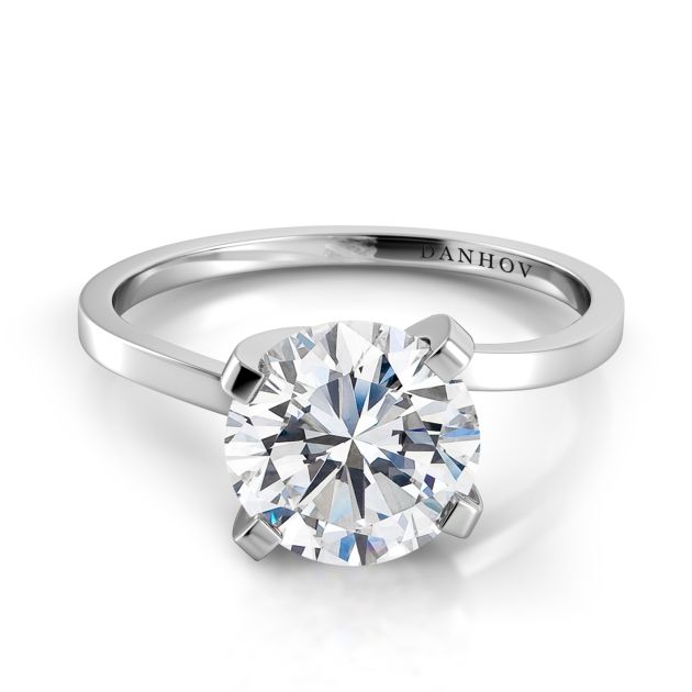 Danhov Eleganza Designer Engagement Ring in 14k White Gold