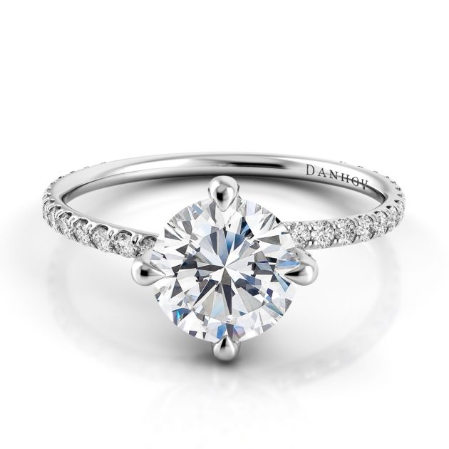 Danhov Eleganza Unique Engagement Ring in 14k White Gold