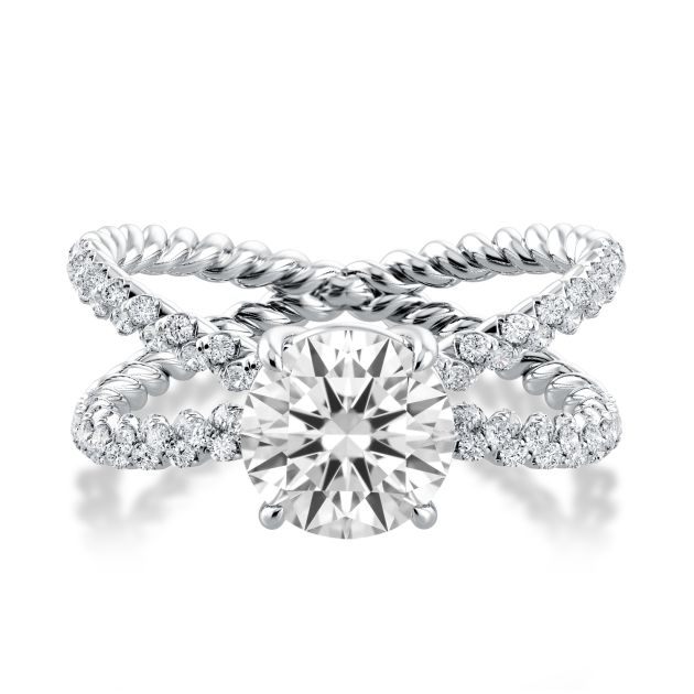 Danhov Eleganza One of a Kind Diamond Engagement Ring in 18k White Gold