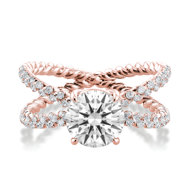 Danhov Eleganza One of a Kind Diamond Engagement Ring in 14k Rose Gold