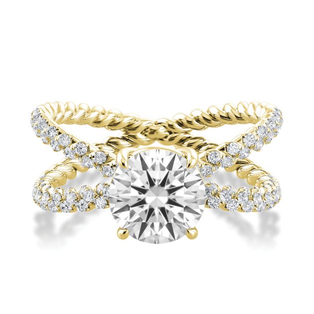 Danhov Eleganza One of a Kind Diamond Engagement Ring in 18k Yellow Gold