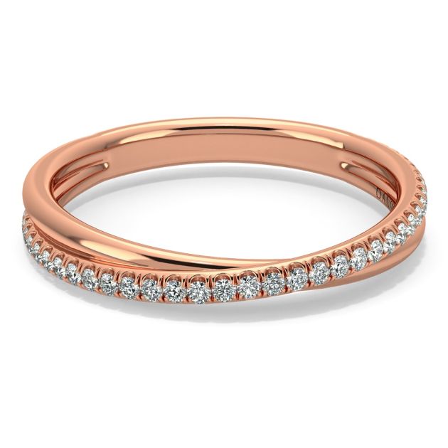 Danhov Eleganza Twisted Wedding Ring in 14k Rose Gold