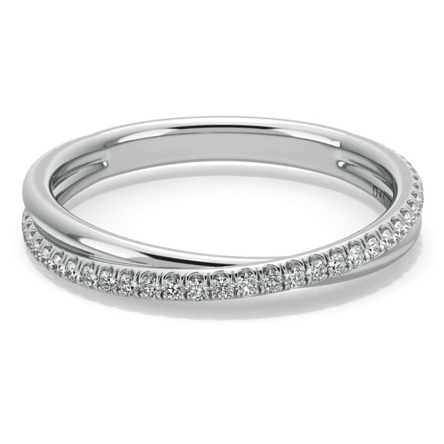 Danhov Eleganza Twisted Wedding Ring in 18k White Gold