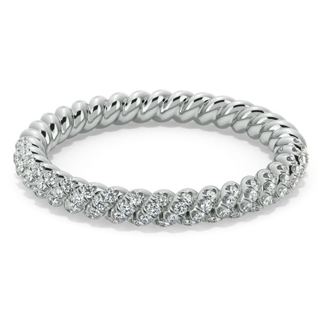Danhov Eleganza Braided Diamond Wedding Ring in 14k White Gold