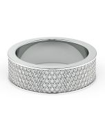 Norme de Danhov Flat Diamond Wedding Band for Men in 18k White Gold