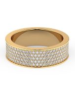 Norme de Danhov Flat Diamond Wedding Band for Men in 18k Yellow Gold