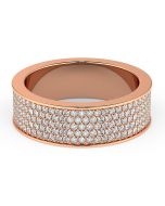 Norme de Danhov Flat Diamond Wedding Band for Men in 14k Rose Gold