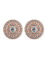 Norme de Danhov Double Halo Natural Diamonds Earrings in 18k Rose gold 