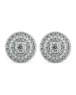 Norme de Danhov Double Halo Natural Diamonds Earrings in Platinum