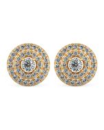 Norme de Danhov Double Halo Natural Diamonds Earrings in 18k Yellow gold 