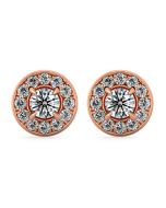 Norme de Danhov Halo Diamonds Earrings in 14k Rose Gold