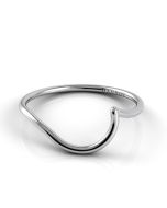 Danhov Abbraccio Curved Unique Wedding Band for Women in 14k White Gold
