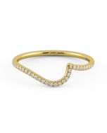 Abbracio Quarter Moon Curved Diamond Wedding Band in 14k Yellow Gold