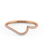 Abbracio Quarter Moon Curved Diamond Wedding Band in 18k Rose Gold
