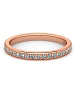 Danhov Classico Handmade Diamond Wedding Band in 14k Rose Gold