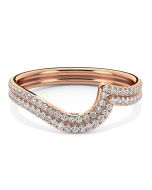 Danhov Abbraccio Double Quarter Moon Curved Diamond Wedding Band in 18k Rose Gold