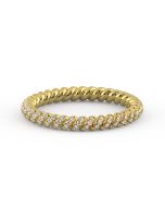 Danhov Eleganza Braided Diamond Wedding Ring in 18k Yellow Gold