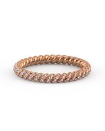 Danhov Eleganza Braided Diamond Wedding Ring in 18k Rose Gold