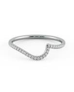 Abbracio Quarter Moon Curved Diamond Wedding Band 18k White Gold