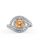 Danhov Abbraccio Double Swirl Engagement Ring in 14k White Gold