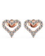 Norme de Danhov Heart Shape Diamond Earrings in 18k Rose Gold