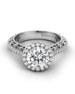 Danhov Petalo Floral Engagement Ring in 14k White Gold