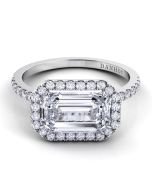 Danhov Per Lei Single Shank Engagement Ring in 14k White Gold