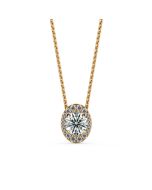 Danhov Per Lei Diamond Oval Pendant in 18k Yellow Gold
