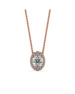 Danhov Per Lei Diamond Oval Pendant in 14k Rose Gold