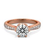 Danhov Classico Diamond Engagement Ring in 18k Rose Gold