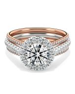 Danhov Couture Triple Shank Two-Color Engagement Ring in 18k Rose Gold