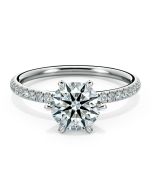 Norme de Danhov Diamond Engagement Ring for Women in 14k White Gold