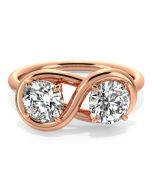 Danhov Abbraccio Infinity Single Shank Engagement Ring in 14k Rose Gold