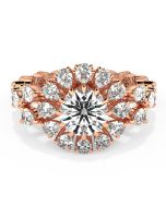 Danhov Classico Grand Diamond Engagement Ring in 14k Rose Gold