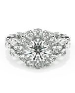 Danhov Classico Grand Diamond Engagement Ring in 14k White Gold