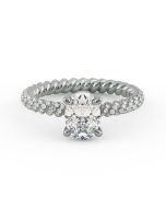 Danhov Eleganza Braided Diamond Engagement Ring in Platinum