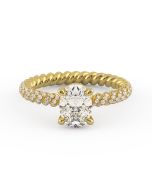 Danhov Eleganza Braided Diamond Engagement Ring in 14k Yellow Gold