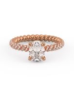 Danhov Eleganza Braided Diamond Engagement Ring in 18k Rose Gold