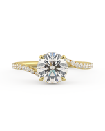 Danhov Abbraccio Swirl Diamond Engagement Ring in 18k Yellow Gold