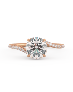 Danhov Abbraccio Swirl Diamond Engagement Ring in 18k Rose Gold