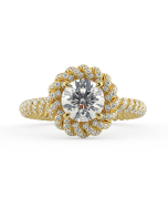 Danhov Eleganza Braided Diamond Engagement Ring in 18k Yellow Gold