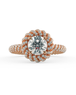 Danhov Eleganza Braided Diamond Engagement Ring in 14k Rose Gold