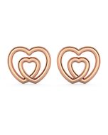 Norme de Danhov Double Heart Earrings in 14k Rose Gold