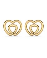 Norme de Danhov Double Heart Earrings in 14k Yellow Gold
