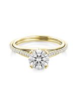 Danhov Unito Triple Shank Engagement Ring in 14k Yellow Gold