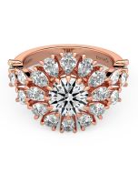 Danhov Classico Grand Diamond Engagement Ring in 18k Rose Gold