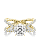 Danhov Eleganza One of a Kind Diamond Engagement Ring in 18k Yellow Gold