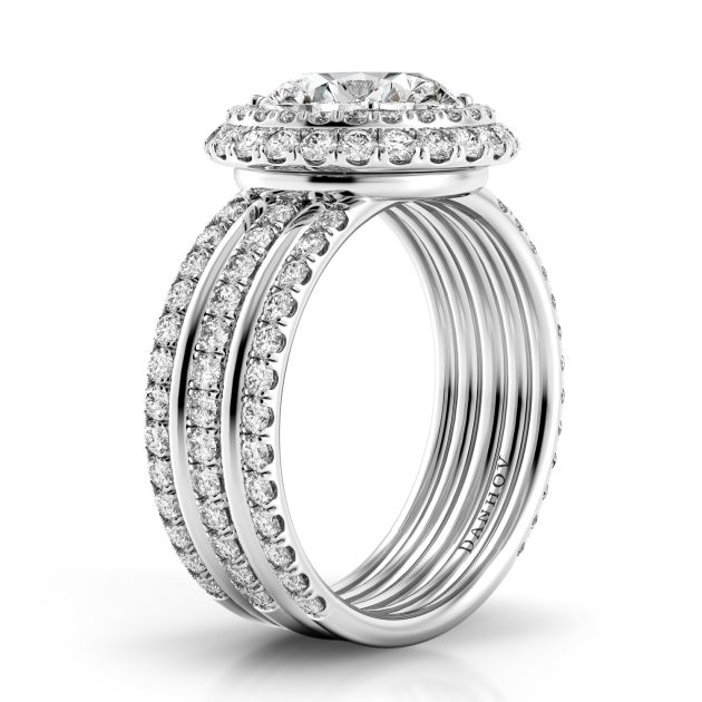 Danhov Couture Luxury Diamond Engagement Ring in 14k White Gold