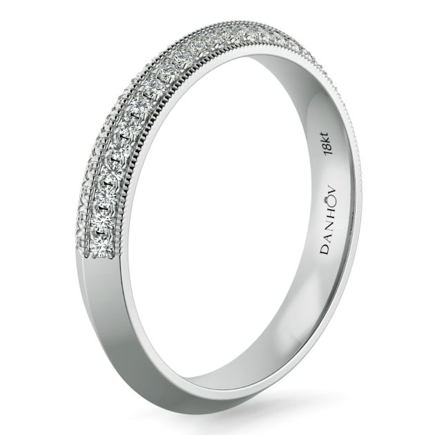 Danhov Classico Diamond Wedding Band in 14k White Gold